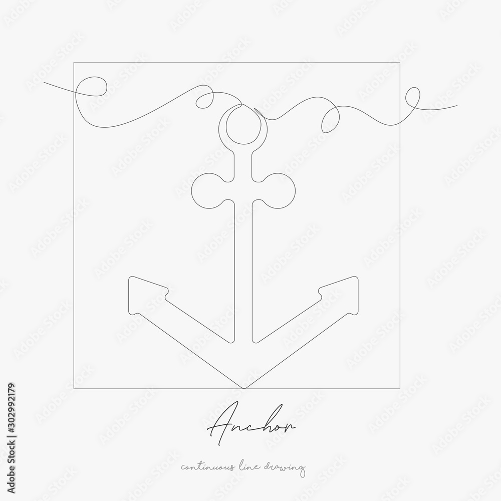 continuous line drawing. anchor. simple vector illustration