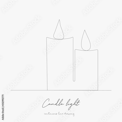 Continuous Line Drawing Candle Light Simple Vector Illustration Candle Light Concept Hand Drawing Sketch Line Stock Vector Adobe Stock