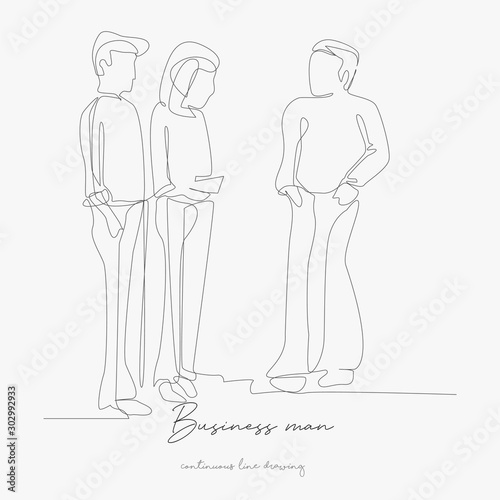 continuous line drawing. business man. simple vector illustration. business man concept hand drawing sketch line.