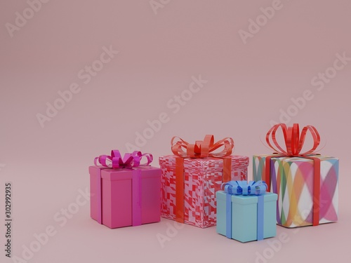 gift box with red ribbon and bow isolated on white