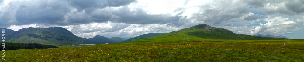 scottish mountain landscape with lake