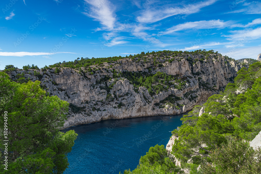Beautiful nature of Calanques on the azure coast of France.