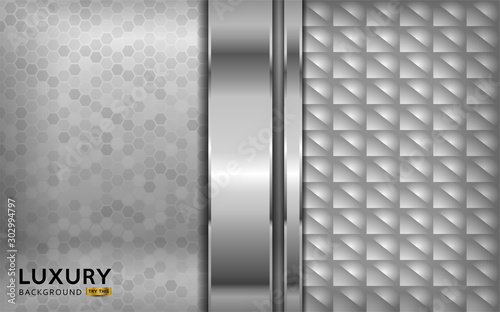 luxurious premium white abstract background with silver lines. Overlap textured layer design.