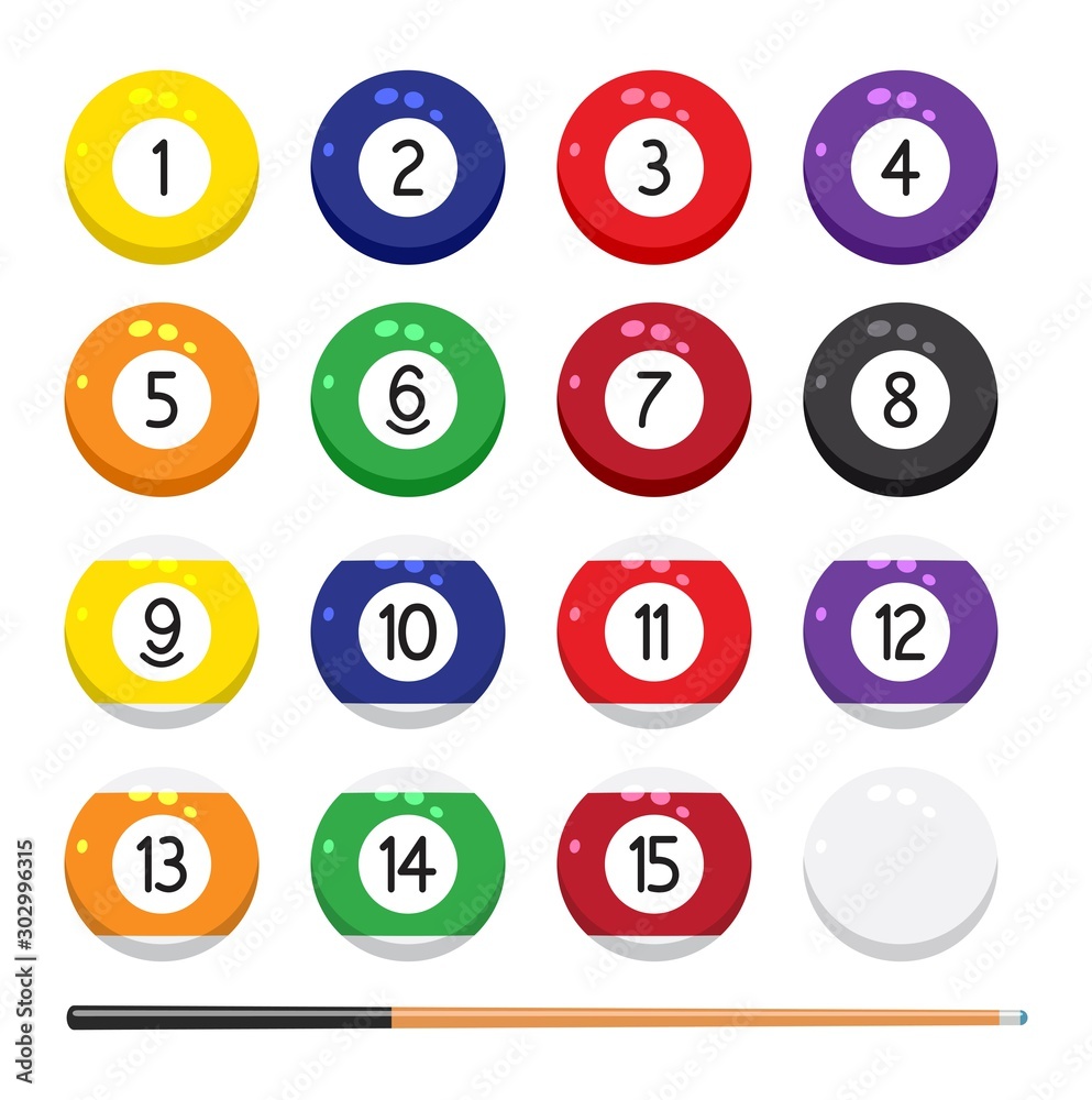 vector collection of billiard pool or snooker balls vector collection of billiard pool or snooker balls