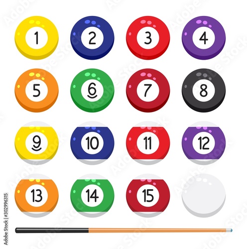 vector collection of billiard pool or snooker balls