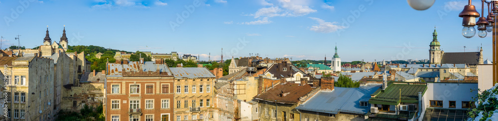 view of the roofs of Lviv