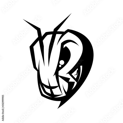 Premium quality esports team mascot grasshopper vector logo isolated emblem. Savage destroyer insect sport logotype label illustration. Amazing gaming warrior hero character t-shirt print design.