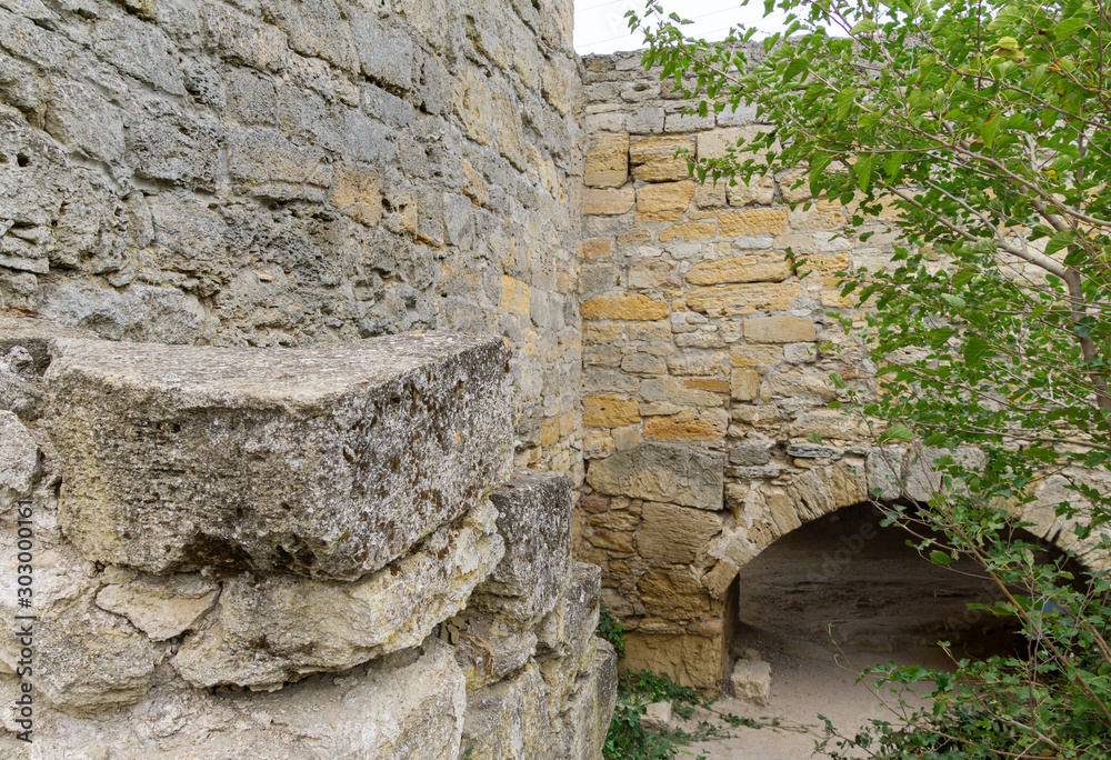 View of Yeni-Kale fortress on banks of Kerch Strait in Crimea. Yenikale (means New Fortress in Turkish) was built by Ottoman Turks in  1699 – 1706