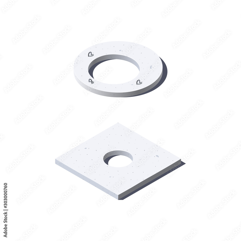 Concrete slab icon in flat style, vector Concrete slab icon in flat style, vector
