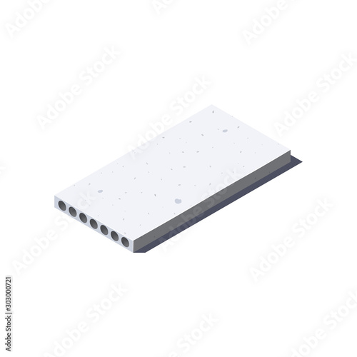 Concrete slab icon in flat style, vector