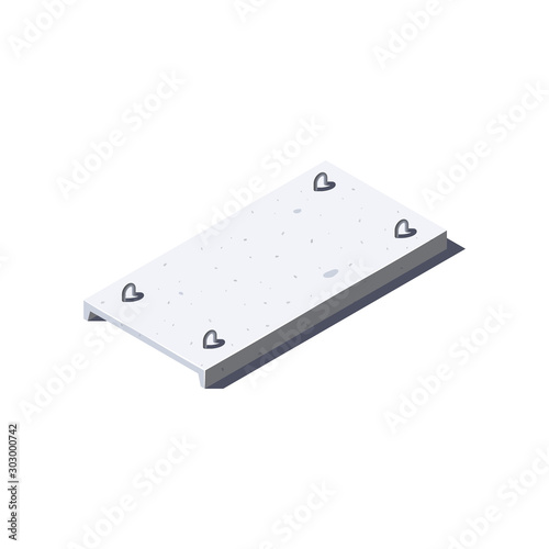 Concrete slab icon in flat style, vector