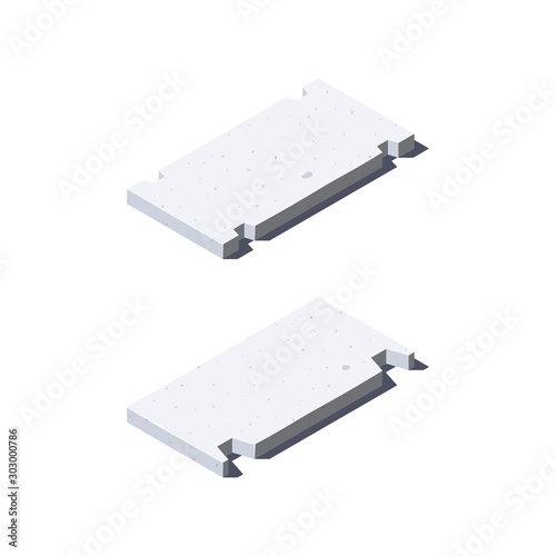 Concrete slab icon in flat style, vector