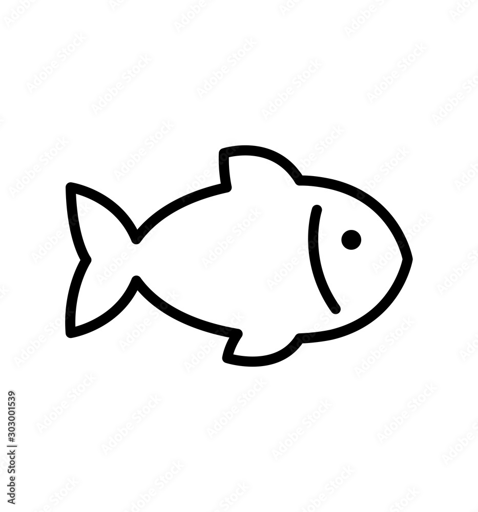 Fototapeta premium fish line icon vector illustration eps 10 isolated
