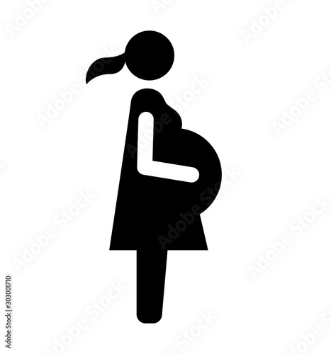 Pregnant woman icon vector illustration isolated flat