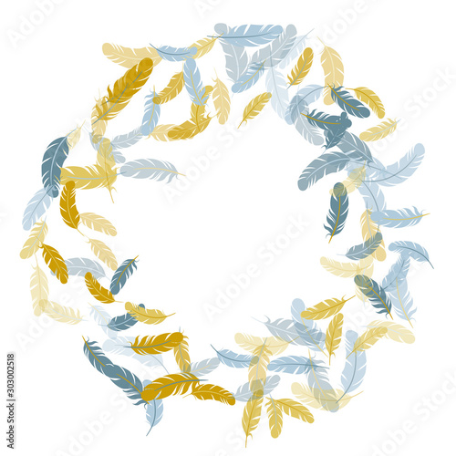 Flying feather elements airy vector design.