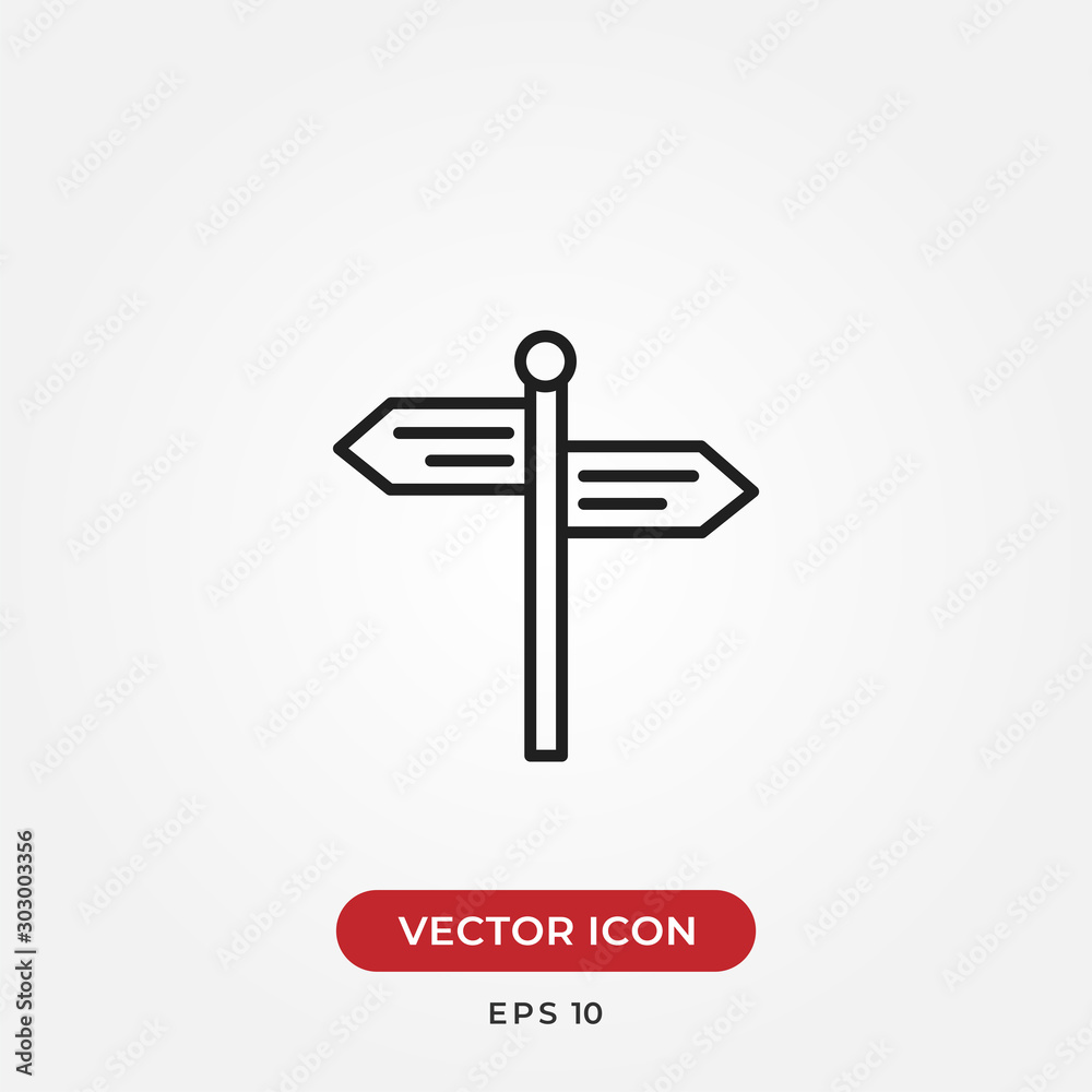 Signpost vector icon in modern design style for web site and mobile app Signpost vector icon in modern design style for web site and mobile app
