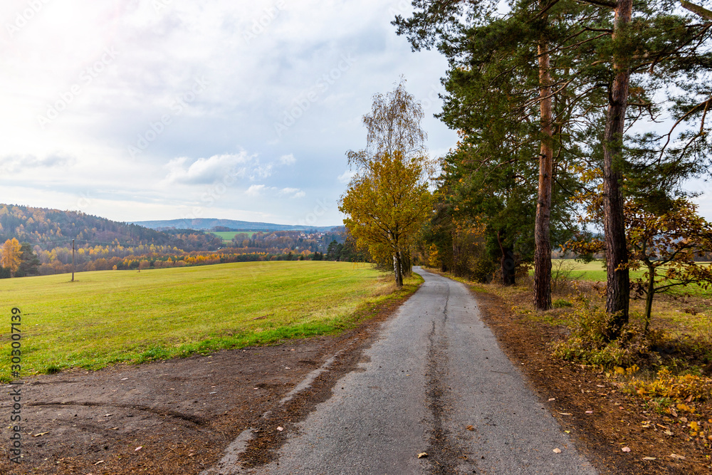 Autumn landscape - South Bohemian countryside.