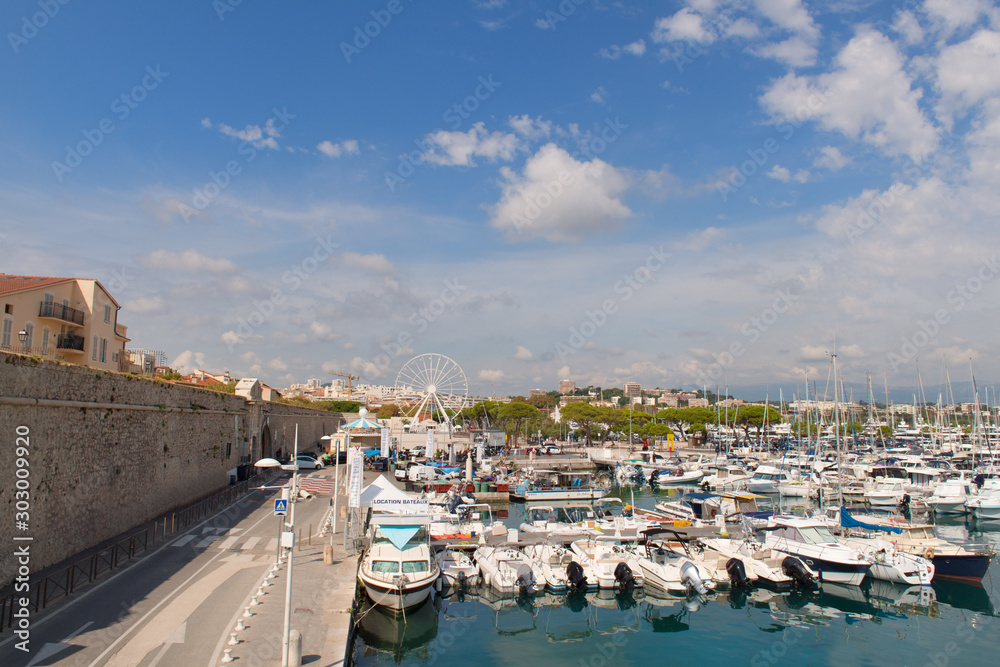 Harbor Antibes with fort carre