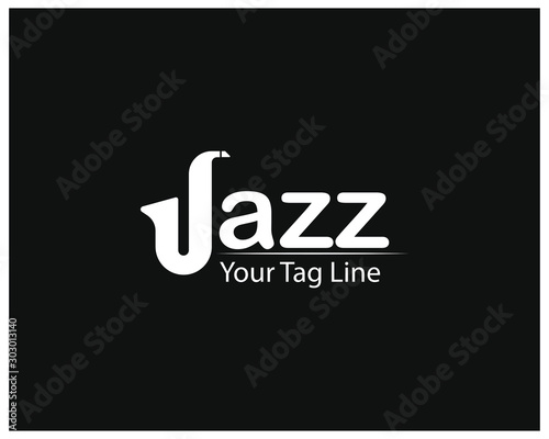 Jazz Logo Design, Letter Jazz On Black Background.