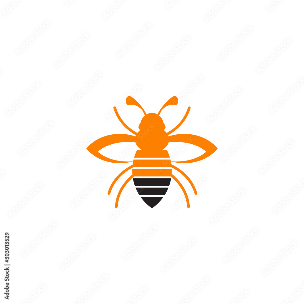 Obraz premium Bee icon logo design vector template