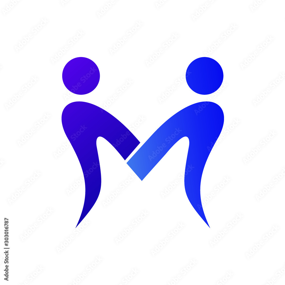Letter M People Logo Design Letter M People Logo Design