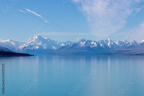 Pukaki Lake  Mount Cook and Southern Alps  New Zealand