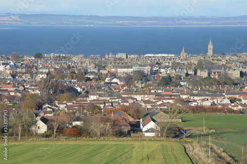 Views over St Andrews town, and Bay, from Pipeland Hill,