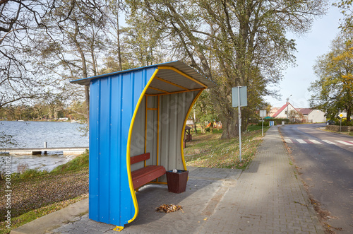 Bus stop shed in Stare Drawsko, Poland photo