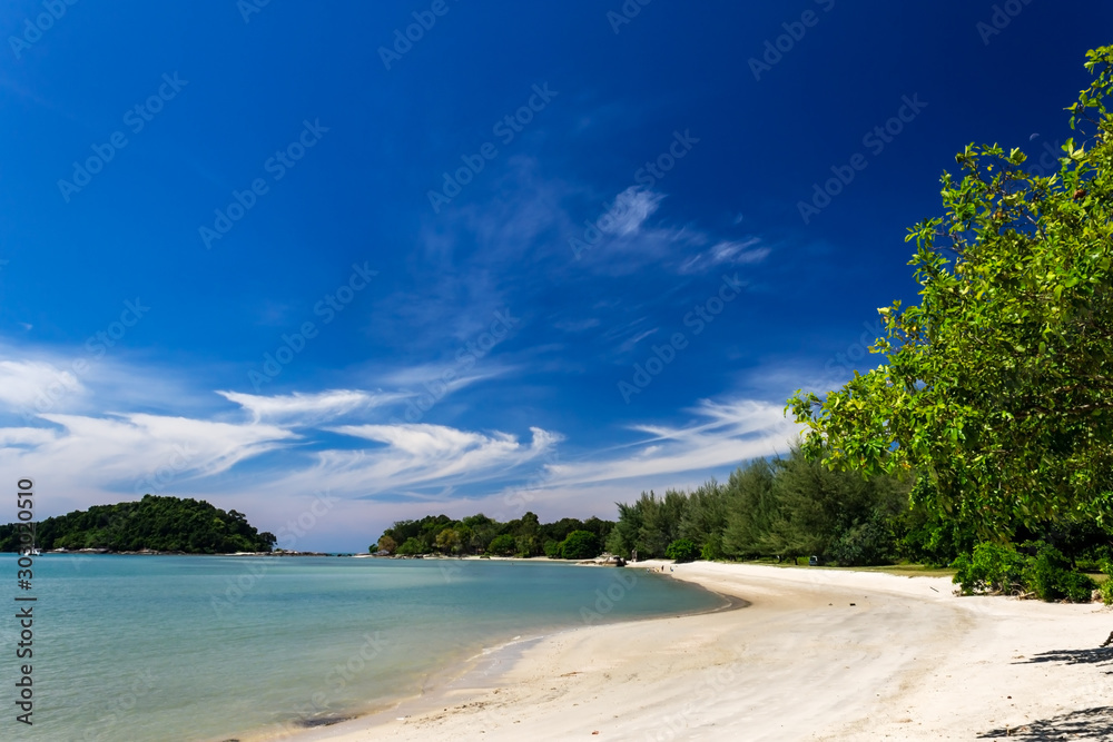 Fotografia do Stock: Telaga Harbor beach on Langkawi island, also known ...