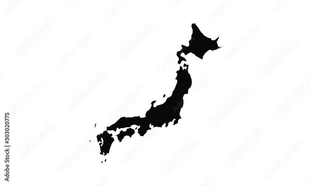 Fototapeta japonia wektorowa mapa w jednolitym stylu