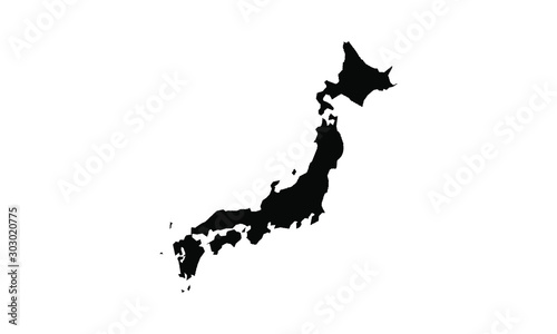 Fotografia, Obraz japan vector map in solid style