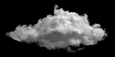 White cloud isolated on black background ,Textured smoke ,brush effect