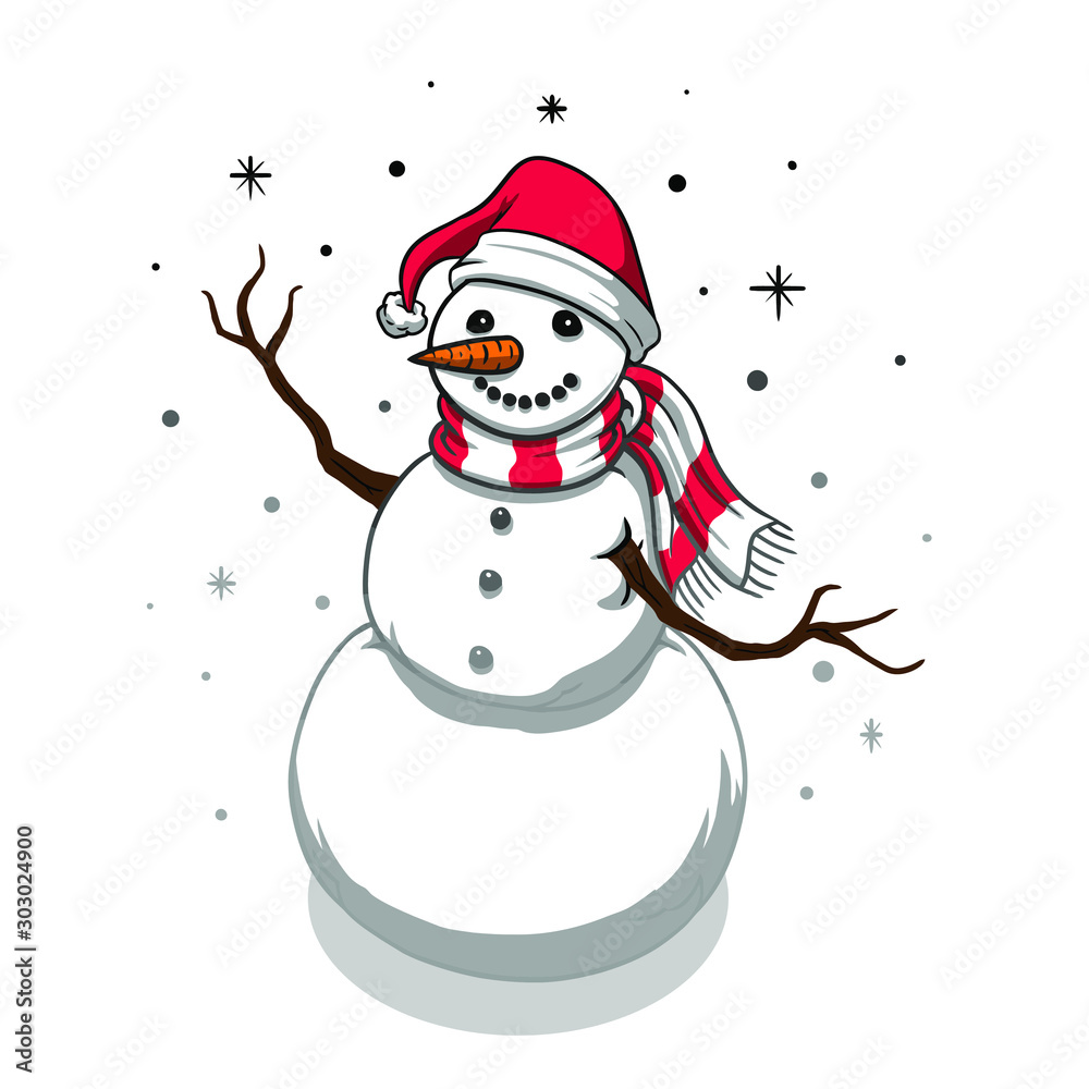 cartoon snowman illustration graphic design