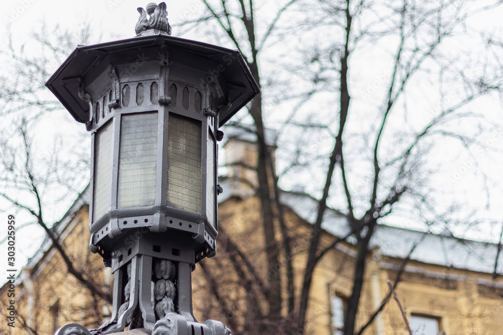 vintage antique street lamp. historic lampposts architecture