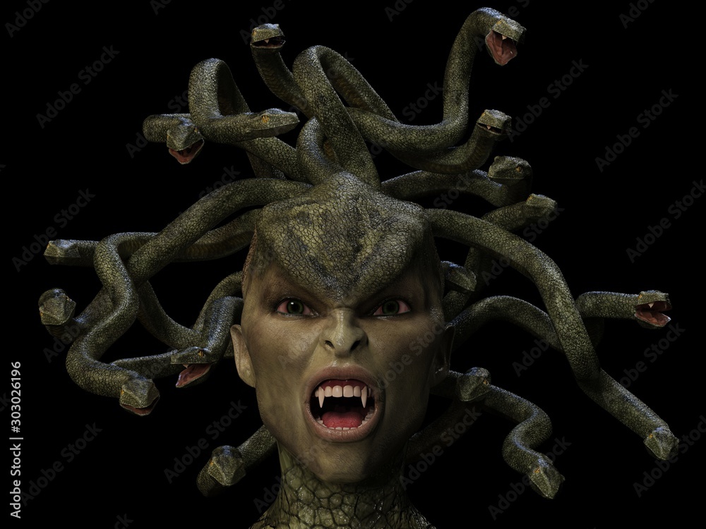 Head Medusa Gorgons. 3d illustration