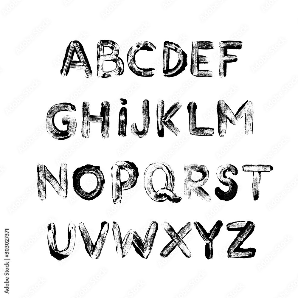 Alphabet grunge letters collection. Vector grunge textured font. Hand drawn typography ink elements. Alphabet grunge letters collection. Vector grunge textured font. Hand drawn typography ink elements.