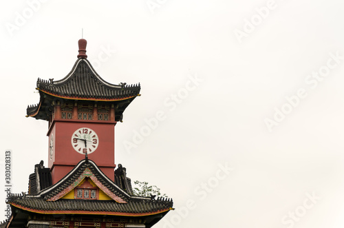 The old clock tower in china, tower in Chinese style