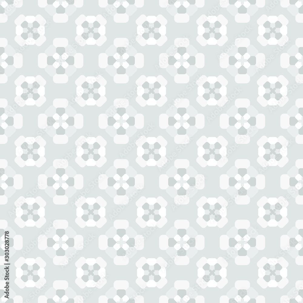 Seamless pattern vector, repeating white and gray geometric shapes on gray background. Trend modern design pattern background.