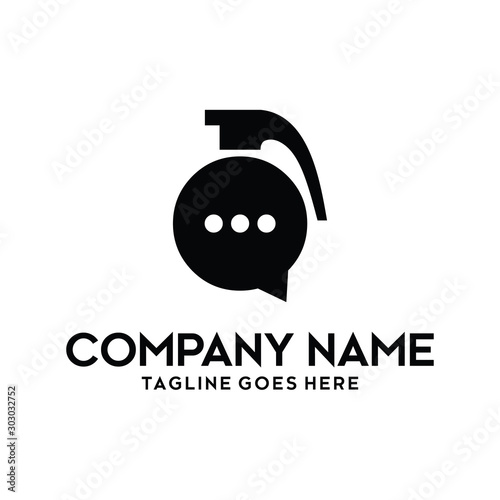 dynamite and chat logo design inspiration