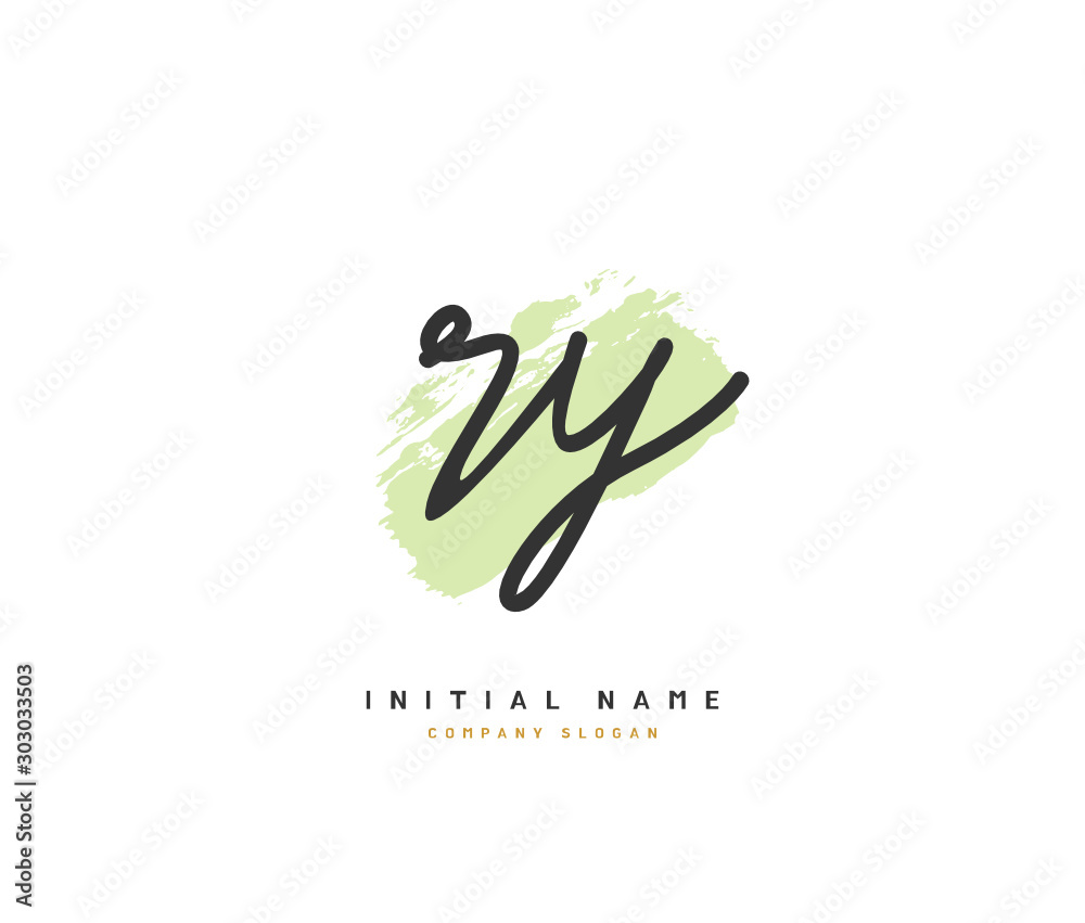 R Y RY Beauty vector initial logo, handwriting logo of initial signature, wedding, fashion, jewerly, boutique, floral and botanical with creative template for any company or business.
