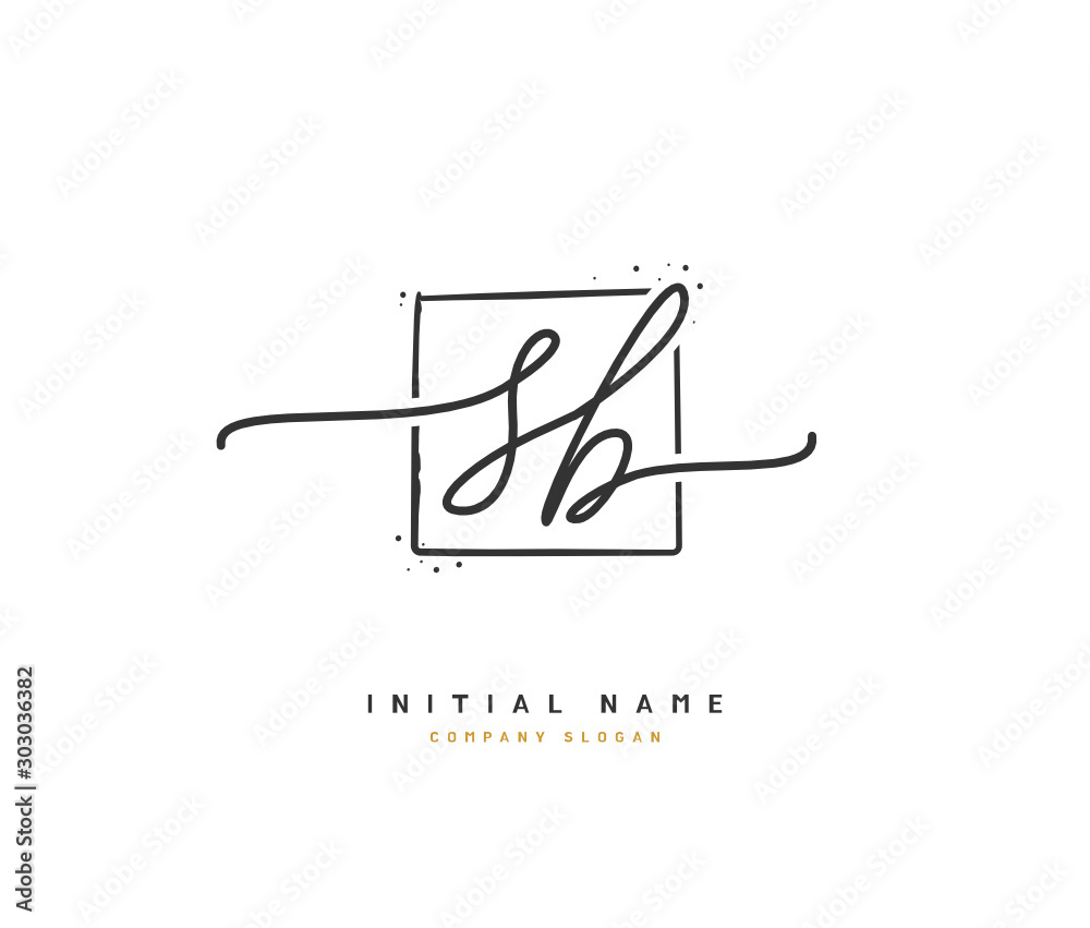 S B SB Beauty vector initial logo, handwriting logo of initial signature, wedding, fashion, jewerly, boutique, floral and botanical with creative template for any company or business.