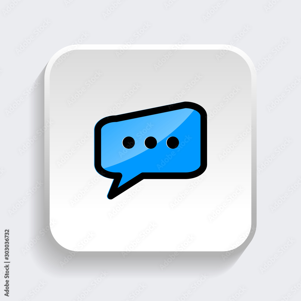 Naklejka premium Chat Speech Bubble icon. symbol of comment or message with trendy flat style icon for web site design, logo, app, UI isolated on white background. vector illustration eps 10