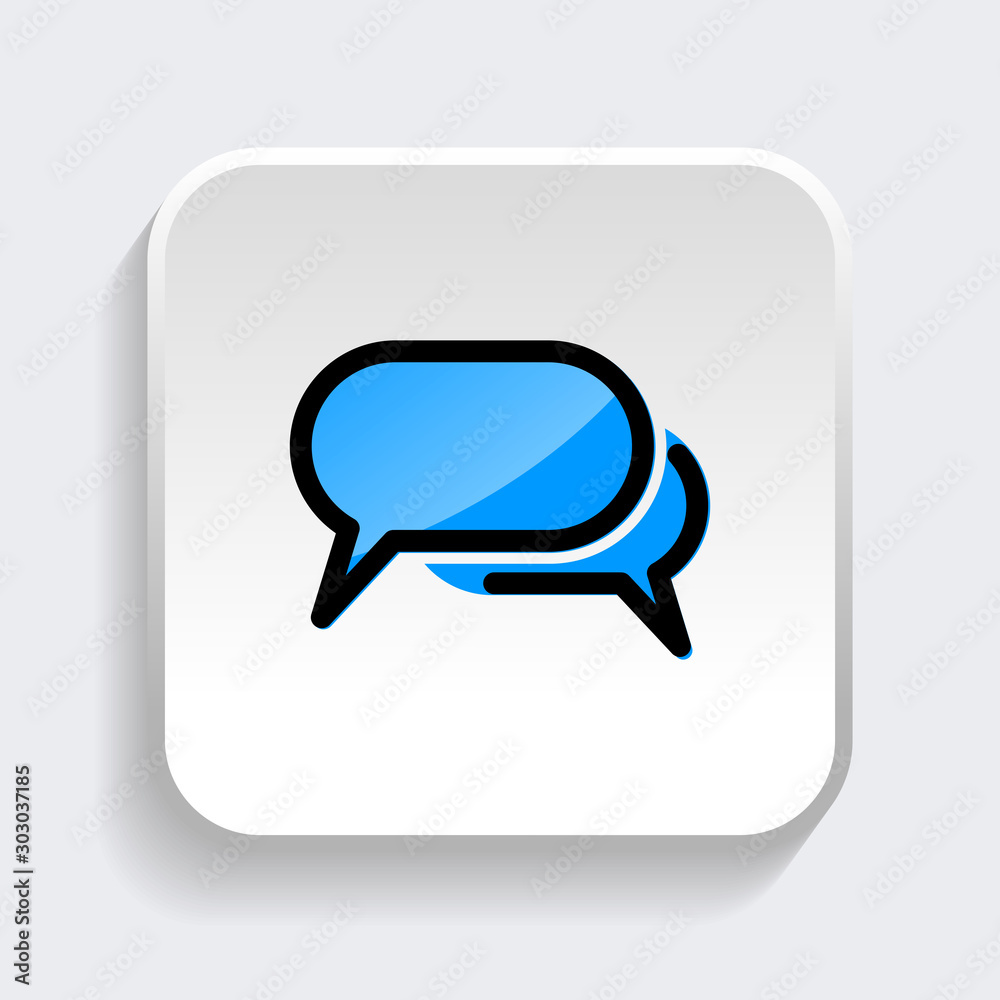 Fototapeta premium Chat Speech Bubble icon. symbol of comment or message with trendy flat style icon for web site design, logo, app, UI isolated on white background. vector illustration eps 10