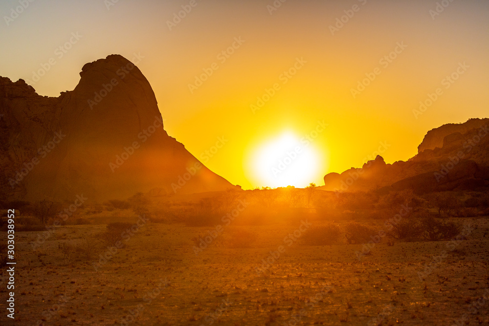 Coucher de soleil au Waterberg en Namibie