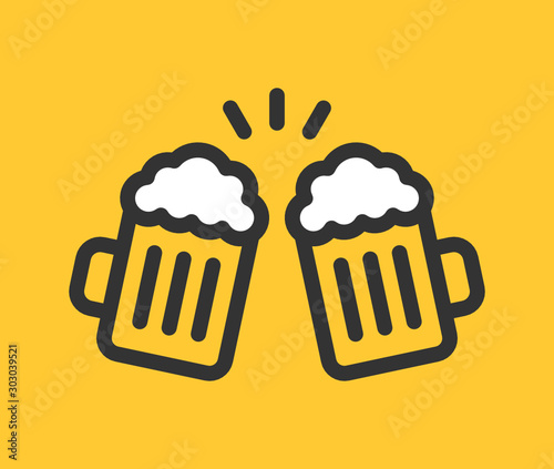 Beer glasses cheers illustration
