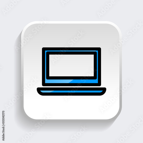 Laptop icon. Symbol of Gadget or Device with trendy flat style icon for web site design, logo, app, UI isolated on white background. vector illustration eps 10