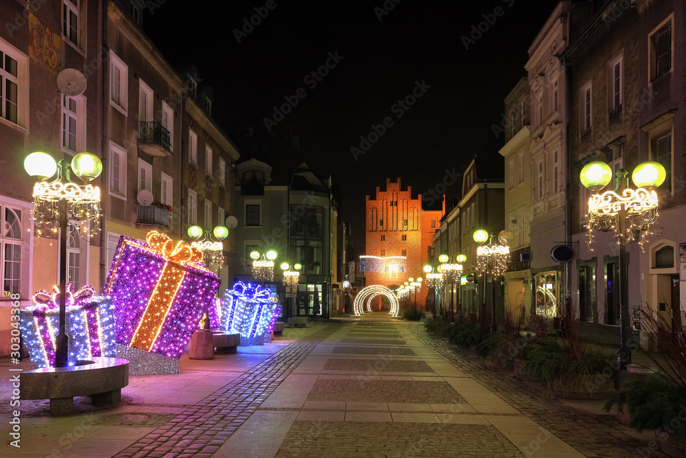 Fototapeta premium Olsztyn przed świętami Bożego Narodzenia