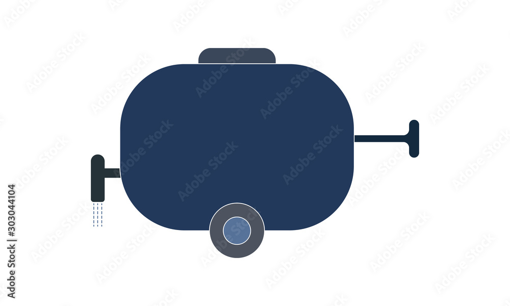 Fototapeta premium Trailer water tank icon for logistics and transportation