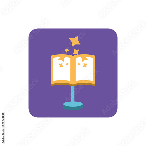 open book on white background