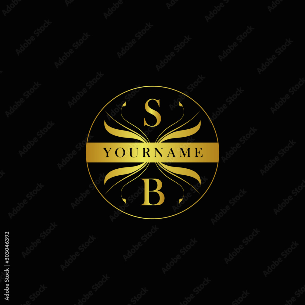 Letter SB Elegant Luxury initial logo vector. Stock Vector | Adobe Stock